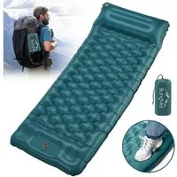 Bundviel Isomatte Camping Selbstaufblasend 12cm Dicke Luftmatratze Utraleicht mit Fußp, Ultraleicht 196x70x12cm / 196x83x12cm