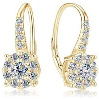 ROUGEMONT Paar Creolen Bezaubernde Moissanit Damen Creolen Ohrringe 925 Silber 18K Gold, Echtschmuck mit Echtheitszertifikat