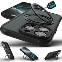 GreenHec Handyhülle Hülle iPhone 17 16 15 14 13 12 Pro Max Air 16e 17e MagSafe Magnet Case 7 Zoll, Ständer Magnetring Schwarzes Cover Schutzhülle Kameraschutz Handyhülle