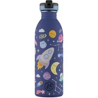 24 Bottles Trinkflasche Trinkflasche 0,5 l Kids Bottle Space Friends, Trinkflasche, Ø6,5cm, 18/8 Edelstahl, mehrfarbig
