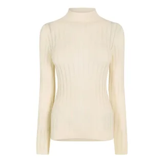 Boss - Pullover Top für Damen, Stehkragen, Schmal, Langärmlig (Weiß)
