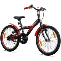 Rezzak Kinderfahrrad 20 Zoll Kinderfahrrad Jungenfahrrad Kinder schwarz Rot, 1 Gang
