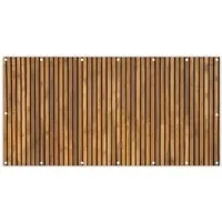 MuchoWow Balkonsichtschutz Latte - Wand - Latte - Holz (1-St) Balkon Sichtschutz 90x200, Windschutz für Zaun PVC, 200x90 cm