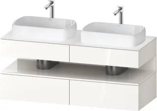 Duravit Qatego Konsolenwaschtischunterbau wandhängend Weiß Hochglanz 1400x550x600 mm - QA47670222200 QA4767022220010