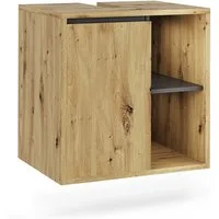 Vicco Waschbeckenunterschrank Viola, Artisan/Grau, 60 x 60 cm mit offenen Regalen (1-St)