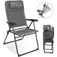 HOMECALL Campingstuhl Gartenstuhl Anglerstuhl Faltsessel Klappstuhl für Wohnwagen Outdoors (UV++ Olefin-Stoff, 1 St), 5 fach Verstellbarer Rückenlehne, Hochlehner, Gepolsterter, bis 150kg