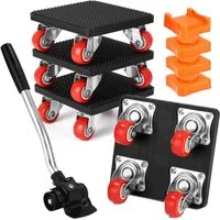 BlingBin Möbelrolle 4 Stück Möbel Transportrollen Set, Schwerer Möbeltransporter, (1er Set, 5-St., mit 4 Transportroller, 1 Hebegestell, 4 Höhenversteller), 360° Drehbar Rads, Bis 400 kg,für Möbel und Schwere Gegenstände
