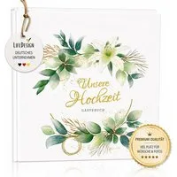 LifeDesign Notizbuch Hochzeitsbuch, Gästebuch zur Hochzeit, 21x21cm, Hardcover, stabile Fadenbindung, edles Papier