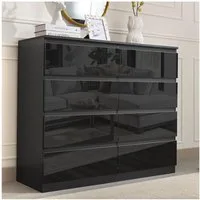 HTI-Living Kommode Sideboard Kenji 8 Schubladen Hochglanz Schwarz (Stück, 1 St., 1 Sideboard), Kommode
