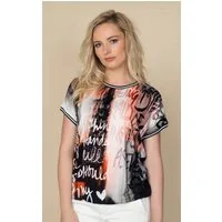 Passioni T-Shirt mit modernem Schriftdruck
