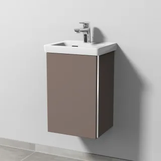 Sanipa 3way Waschtischunterbau zu Villeroy & Boch Subway 3.0 Waschtisch mit 1 Tür, Taupe-Matt BP8411T