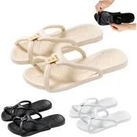 Mutig Badeschuhe Damen Herren,Reise Hausschuhe, Badeschlappen Leicht Badeschuh (Schlappen Flops,Dusche faltbare Schuhe schnelltrocknend rutschfest, EVA-Material, für Sommer, Indoor, Outdoor, Spa, tragbar, Hotel) für Badezimmer, Schlafzimmer, Wohnzimm
