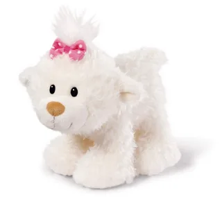NICI 43348 25 cm Kuscheltier kleine Bären-Schwester stehend weiß