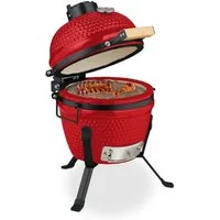 relaxdays Keramikgrill Kamado Grill aus Keramik, rot