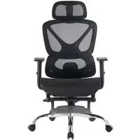 FOXSPORT Bürostuhl, Ergonomischer Premium-Schreibtischstuhl (Computer-Bürostuhl), 4D-Armlehnen, 3D-Kopfstütze, 4D-Lendenstütze, Rückenlehne (90°–135)