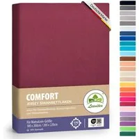 leevitex® Spannbettlaken 180x200 cm - 200x220 cm, Stoffgewicht 170 g/m², 40 cm Steghöhe, Jersey, Gummizug: rundum, (1 Stück), verschiedene Farben, OEKO-TEX® STANDARD 100 zertifiziert