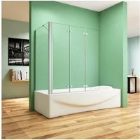 duschspa Badewannenaufsatz Faltwand mit Seitenwand Badewannenaufsatz Duschtrennwand auf Badewanne, Einscheibensicherheitsglas, Sicherheitsglas, (Set, Set), Breite 130cm
