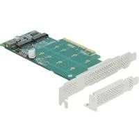 PCI Express x8 Karte zu 2 x intern NVMe M.2 Key M - Bifurcation, Controller