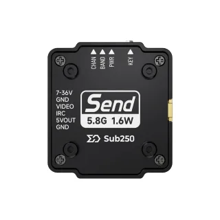 Sub250 Send T1600 5.8GHz 48CH FPV VTX, 25/200/600/1600mW + Pit Mode, IRC Tramp OSD, Built-in Mic, CNC Aluminum Shell, MM