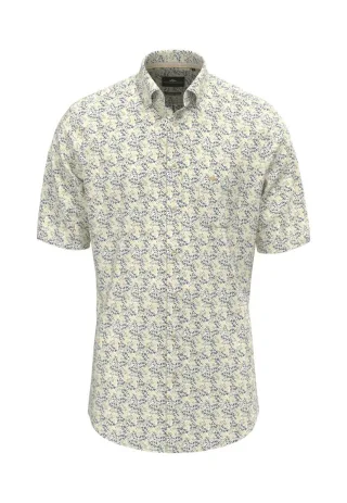 Fynch Hatton - Kurzarmhemd aus Baumwolle gelb - Gr. - 3XL