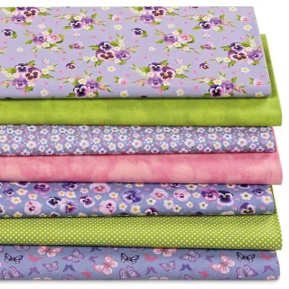 Patchwork- und Quiltpaket "Stiefmütterchen", lila-color