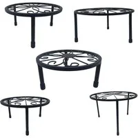 relaxdays Blumenhocker Runde Blumenständer im 5er Set (5er Set), schwarz