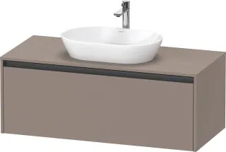 Duravit Ketho.2 Konsolenwaschtischunterbau wandhängend Basalt Matt 1200x550x459 mm - K24887043430000 K24887043430000