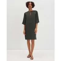 someday Shirtkleid Qonema aus Viskose-Crêpe Minimalistisch und fließend mit vorderem Schlitz