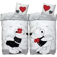 BERONAGE Partnerbettwäsche Bärchen Partnerbettwäsche 2 Bettwäsche-Sets, 4 teilig, 135x200 + 80x80 cm