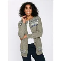 Sieh an! Strickjacke Long-Strickjacke Langarm Jacquard, Jersey