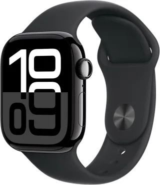 Apple Watch Series 10 [GPS inkl. Sportarmband S/M schwarz] 42mm Aluminiumgehäuse diamantschwarz