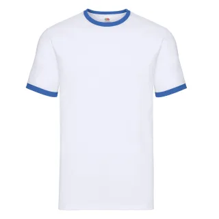 Fruit of the Loom - "Ringer 160" T-Shirt für Herren (Weiß/Königsblau)