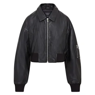 Übergroße Damen-Bomberjacke MA-1 aus Leder