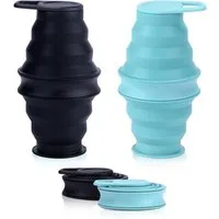 FELIXLEO Trinkflasche Faltbare Wasserflasche 500ml BPA frei Silikon auslaufsicher Reise