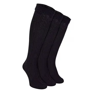 3er-Pack Herren Woll-Kilt-Socken | Kniehohe warme Langsocken mit umgeschlagenem Bund