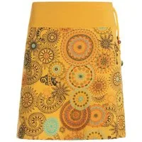 Vishes Minirock Kurzer Damen Baumwoll-Rock Taschen-Rock Mini-Röcke Mandala-Streifen Boho, Hippie, Retro Style
