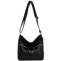 ITALYSHOP24 Schultertasche Damen Tasche Shopper Umhängetasche CrossOver Handtasche Reisetasche, Hobo Bag Crossbody City Bag Beuteltasche Freizeit Leder Optik Urlaub