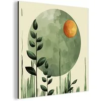 MuchoWow Metallbild Abstrakt - Natur - Kunst - Sonne - Modern, Inkl. Aufhängung, Alu-Dibond-Druck, Wandbild aus Metall, Aluminium deko, 20x20 cm