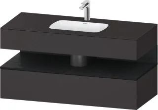 Duravit Qatego Einbauwaschtisch mit Konsolenwaschtischunterbau Graphit Supermatt 1200x550x600 mm - Q QA4787016800000
