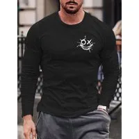 RMK Rundhalsshirt Longsleeve Herren Langarmshirt Rundhals Basic Smile Smiley