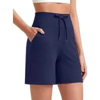 G4Free Laufshorts Damen Kurz Sporthose Laufhose Hohe Taille Fitness Sport Shorts Freizeitshorts für Golf Yoga mit Taschen