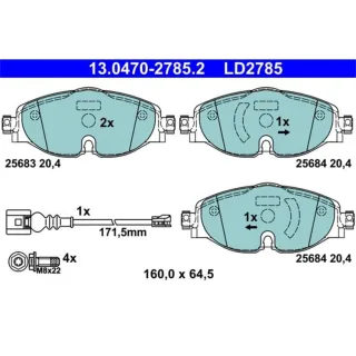 ATE Ceramic Bremsbel?ge vorne Audi Seat Skoda VW Golf VII Passat
