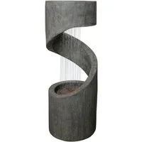 Dehner Gartenbrunnen Ronda, mit LED Beleuchtung, 79.5 x 31.5 x 31.5 cm, Polyresin, 31,5 cm Breite, frostbeständig, solarfähiger Brunnen für draußen, inkl. Pumpe / Trafo