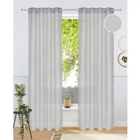 Bruno Banani Gardine Linus (1 St), Ösen, halbtransparent, 1 Schal, eingewebte Querstreifen