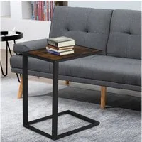 HOMCOM Beistelltisch Laptoptisch für Schlafzimmer und Wohnzimmer (Couchtisch, 1-St., Kaffeetisch), Rustikal-Braun 40,6 x 50,8 X 64,2 cm