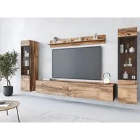 Home affaire Wohnwand VERA II, Vitrinen Türanschlag wechselbar, (Komplett-Set, 4-St), Mediawand 260 cm, Vitrine mit Verglasung, stehend und hängend