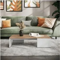 Vicco Couchtisch Hardi, Weiß/Goldkraft Eiche, 90 x 21.4 cm (1-St)