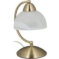 relaxdays Tischleuchte Tischlampe Touch Weißglas, Touch-Funktion zum Ein-/Ausschalten und stufenlosen Dimmen, E14 bis 40 W (Leuchtmittel nicht enthalten), Messing