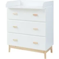 en.casa Wickelkommode, »Sarievn« mit abnehmbarer Wickelauflage 100 x 80 x 53 cm Weiß