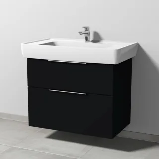 Sanipa 3way Waschtischunterbau zu Laufen Pro A Waschtisch mit 2 Auszügen, Schwarz-Matt UF75808